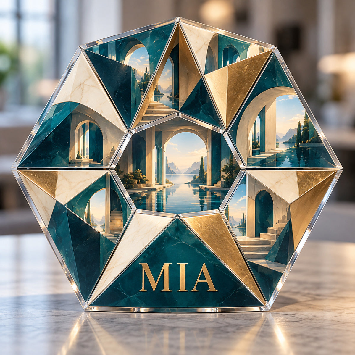 Personalized custom shape acrylic plaque with an example name, 0.59 inch thick