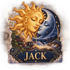Personalized Sun & Moon Reading Nook custom shape acrylic plaque with an example name set into the artwork, digital preview