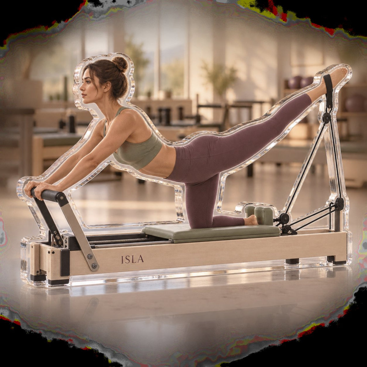 Personalized Pilates Studio Coach Appreciation custom shape acrylic plaque with an example name set into the artwork, digital preview